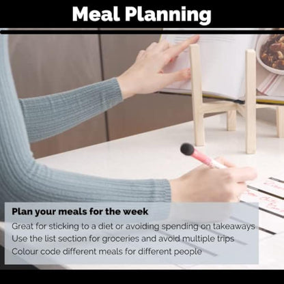 Magnetic Innovations A3 Magnetic Weekly Planner Fridge Whiteboard, Family Meal Planner and Shopping List - Memo Board for Appointments and Reminders