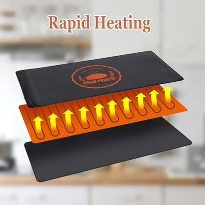 Bourske Bread Proofer Warming Mat with Heat Preservation Cover Adjustable Temperature Dough Starter Mat, Sourdough Dough Proofer for for Making Bread