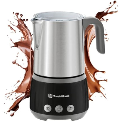 Maestri House Milk Frother, 4-in-1 Electric Milk Steamer and Frother, 500mL 600W Smart Touch Control Hot and Cold Foam Maker, Memory Function for Latte, Cappuccinos, Warm Milk, BasicFro 500