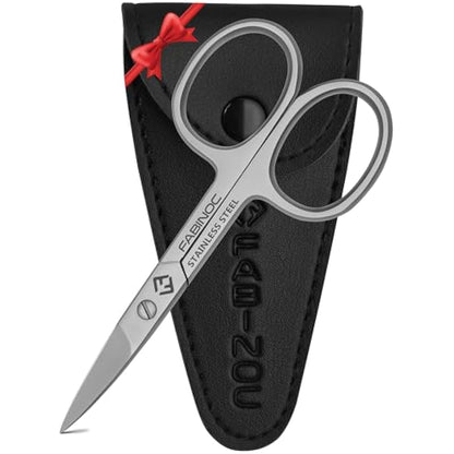 FABINOC® Straight Nail Scissors for Fingernail & Toenails | German Quality Stainless Steel | Small Sharp Manicure & Pedicure Scissors for Men & Women
