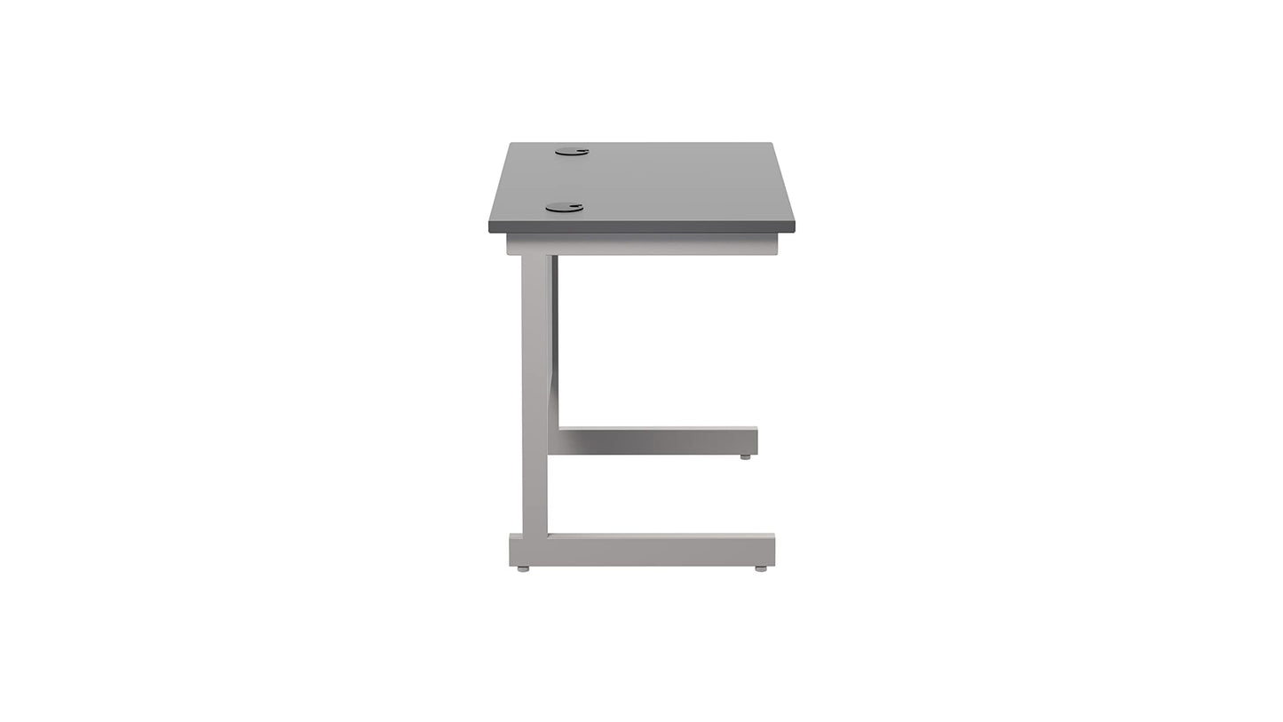 Office Hippo Heavy Duty Rectangular Cantilever Desk, Home Office Table With Integrated Cable Ports, PC Desk for Work or Home, 5 Yr Warranty