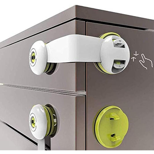 SMBOX Child Safety Cupboard Latch 6 Packs Stick On for Kitchen Self Adhesive Baby Proofing Latch Children Proof Locks for Door, Drawer, Closet, Refrigerator, Trash