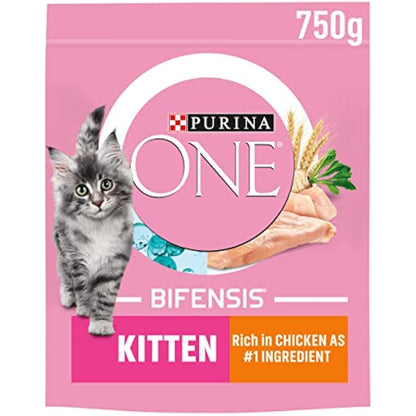 PURINA ONE Kitten Chicken Dry Cat Food 750g (Pack of 4)