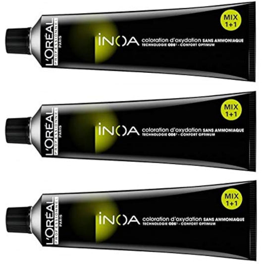 Loreal Inoa 5 Light Brown Hair Colour No Ammonia LP Colouration 3x 60 ml [Instructions may not be in English.]
