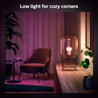 Philips Hue New White and Colour Ambiance Smart Light Bulb 4 Pack 60W - 800 Lumen [E27 Edison Screw] with Bluetooth. Works with Alexa, Google Assistant and Apple Homekit