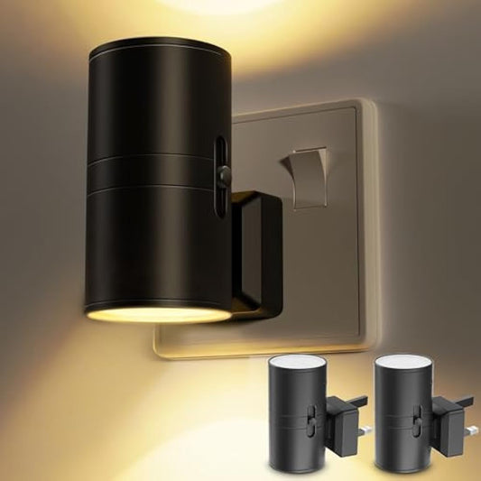 LOHAS-LED Night Light Plug in Wall, Plug in Night Light for Hallway, Dusk to Dawn Nightlight, Dimmable Nightlight 0-100LM, Warm White Light 3000K, Plug Light for Bedroom Bathroom Stair Toddler, 2 Pack