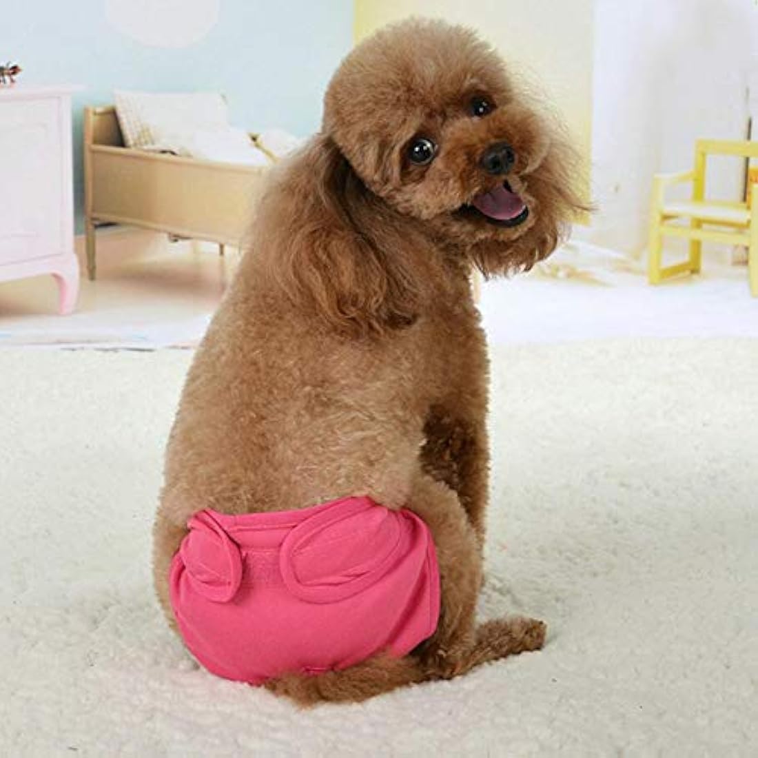 Diyafas 2 Pack Reusable Dog Nappies Physiological Pants Underwear Female Pet Sanitary Pads Hygiene Diapers for Small Medium and Large Dogs