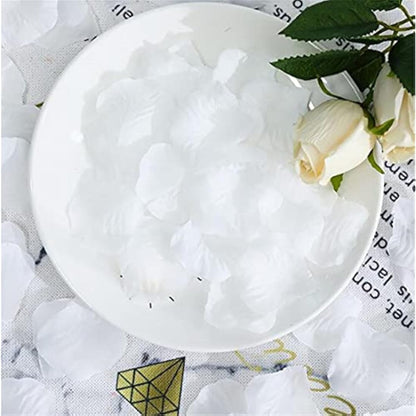 RuiChy 1000pcs Silk Artificial Rose Petals for Wedding Flowers Home Party Romantic Night Anniversary Valentine's Day, White