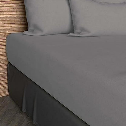 Soleil d'ocre 611825 Fitted Sheet Made of cotton, 190 x 90 CM Grey