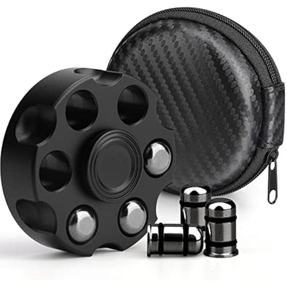 Metal Fidget Spinner Toy for Adults Kids, Cool Alloy Fidget Hand Finger Spinner Cube Toy, Sensory Fidget Gyro Spinning Desk Toys Gifts for Party FavorsBlack