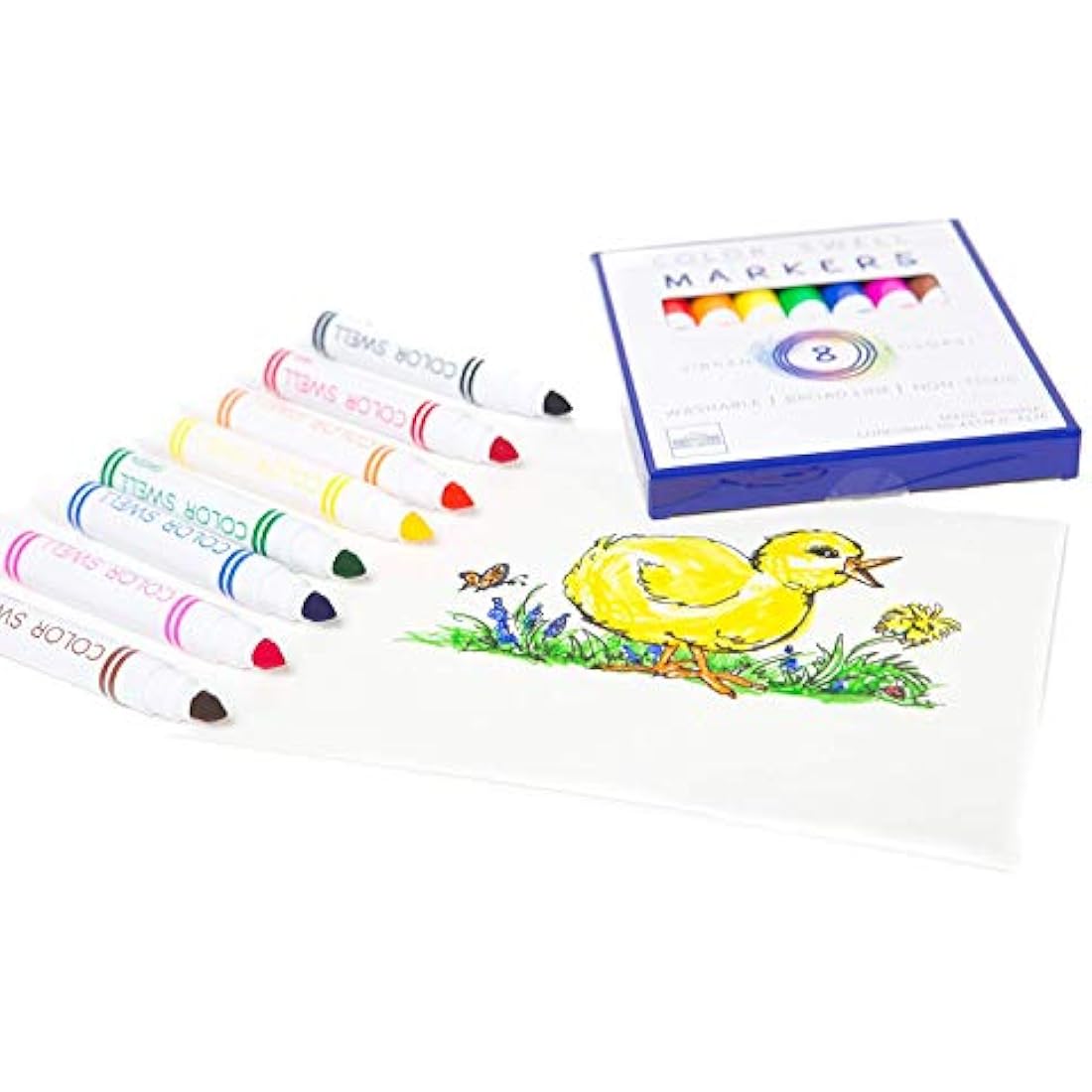 Color Swell Washable Markers Bulk Pack 10 Sets 8 Count Vibrant Colours 80 Total Perfect Bulk Pack for Teachers, Kids and Classrooms