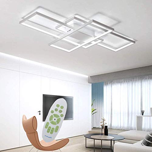 Jsz LED Dimmable Ceiling Light Living Room Lamp with Remote Control Modern Minimalist Ceiling Light Creative Metal Acrylic Design Ceiling Light