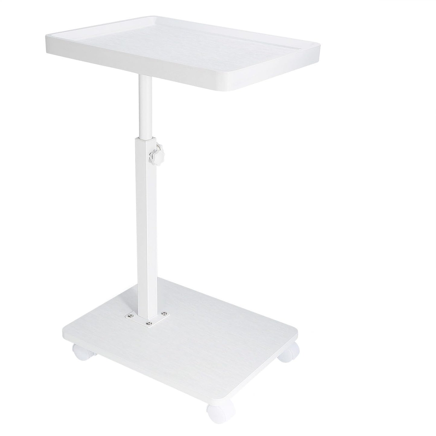 C Table End Table Adjustable Height 360° Swivel TV Tray Table With Wheels
