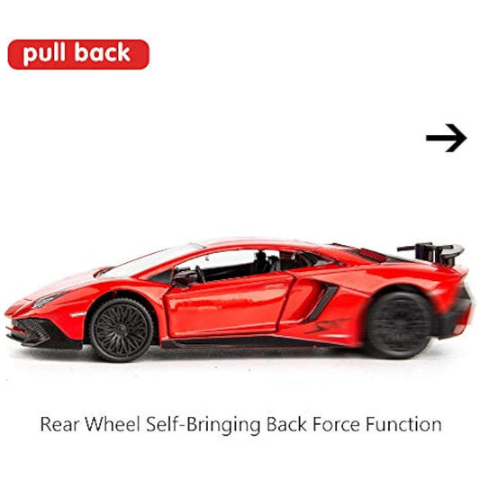 TGRCM-CZ 1/36 Scale Lamborghini Aventador LP770-4 Casting Car Model, Zinc Alloy Toy Pull Back Vehicles Toy Car for Toddlers Kids Boys Girls Gift (Red)