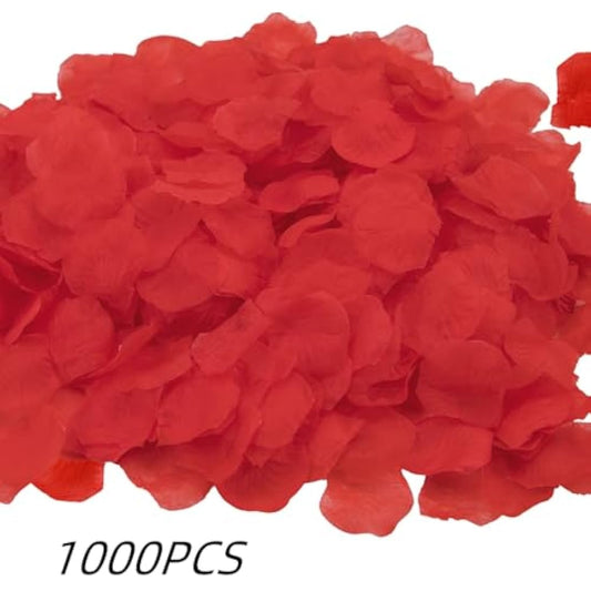 1000PCS Red Rose Petals for Bedroom, Artificial Rose Flowers Petals, Fake Rose Petals for Romantic Scenes Marry Me Decorations, Wedding Anniversary, Birthday and Other Decoration Scenes