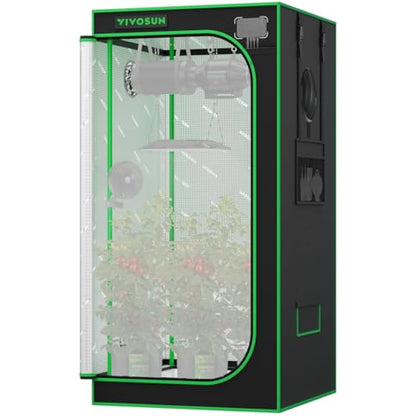 VIVOSUN Pro Grow Tent 80 x 80 x 160 cm Grow Tent with Thick 22 mm Poles, Oxford Fabric with Highly Reflective Mylar Extra Hanging Poles for Hydroponics P276 for AeroLight A150, No High CFM Set