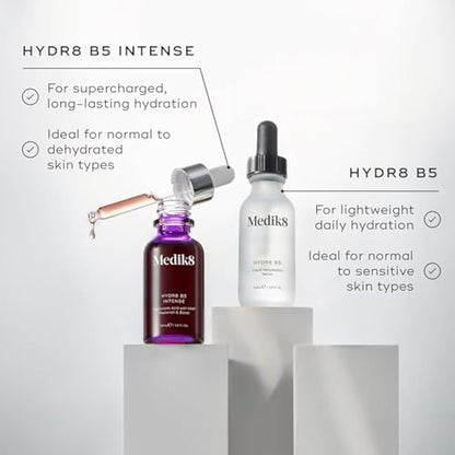 Medik8 Hydr8 B5 Intense - Supercharged Multi-Weight Hyaluronic Acid Serum - Replenishes, Smooths & Plumps Skin - Ideal For Normal to Dry Skin Types - 30ml