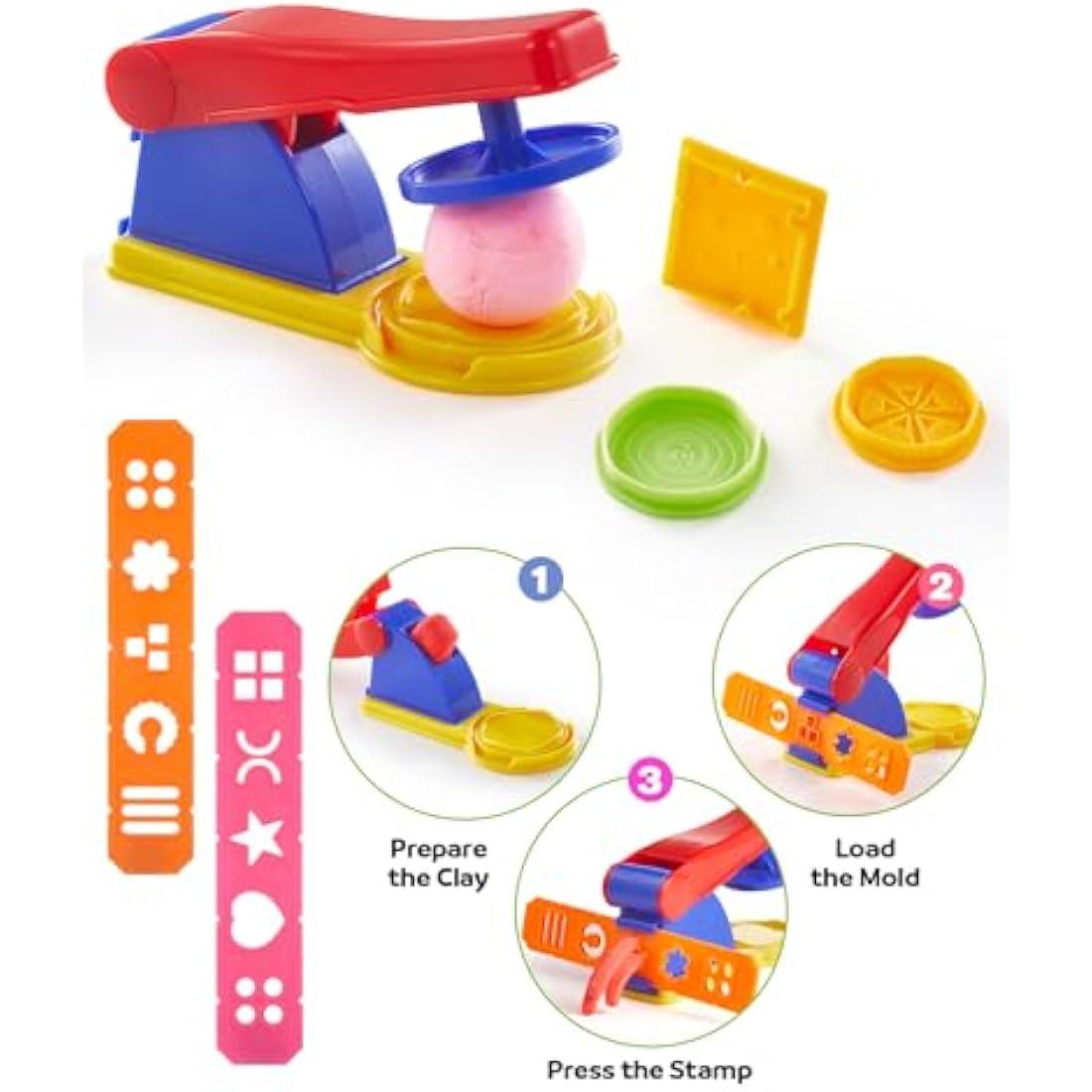 Lictin Clay Dough Tools Kit, 43Pcs Clay Modelling Tool Kit Includes Stamp, Extruder, Rollers, Cutters Molds, Multicolored Plastic Dough Play Tools Accessories (Vegetable, Fruits and Food Series)