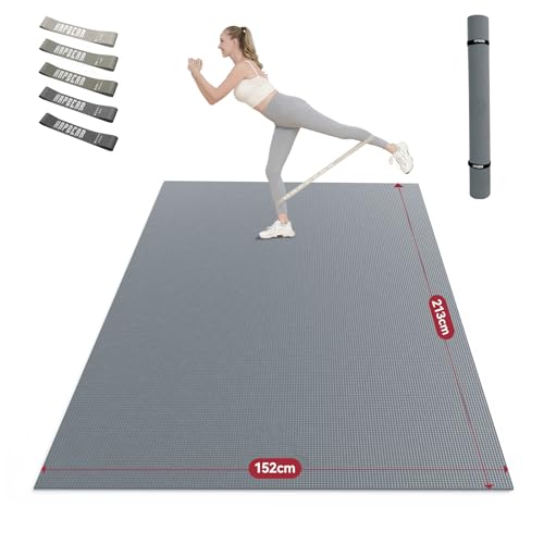 HAPBEAR Large Yoga Mat, 183?122cm/213?152cm?8mm, Non-Slip, Ultra Durable, Large Exercise Mat for Home Gym, Fitness, Yoga, Pilates, Stretching,