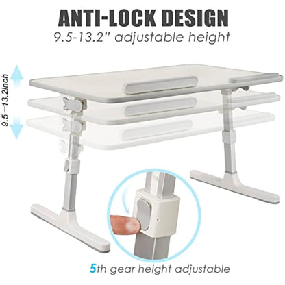 Autumndeer Laptop Stand Computer Desk, Adjustable Foldable Laptop Table for Sofa/Bed/Floor Use, Bed Desk, Ergonomic Height & Angle Tilt for Working, Rotating Stand for MacBook/Notebooks