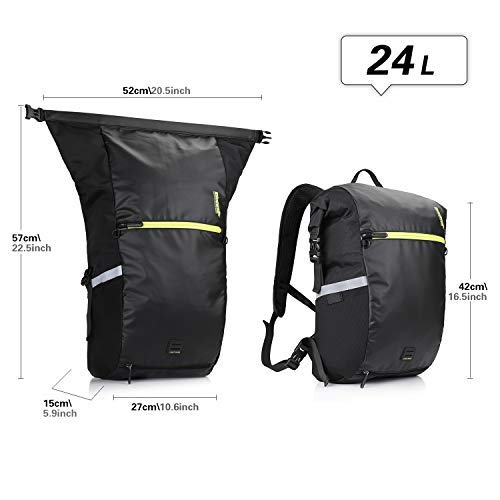Rhinowalk Bike Bag Waterproof Pannier Backpack Convertible - 2 in 1 Bicycle Saddle Bag Shoulder Bag Laptop Pannier Professional Cycling
