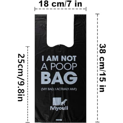300 Counts Extra Thick Black Biodegradable Pet Poop Waste Bags With Handles for Dogs, Ocean Wind-Scented