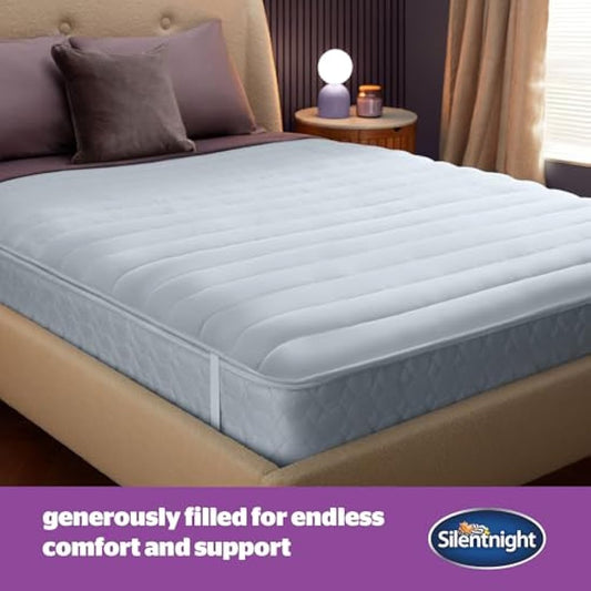 Silentnight Deep Sleep Mattress Topper Single Bed - Soft Supportive Comfortable Durable Bed Topper with Easy Fit Elasticated Straps - Hypoallergenic and Machine Washable - Single - 190x90cm