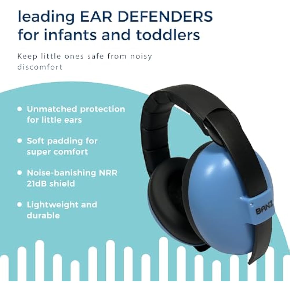 Banz Baby Ear Defenders - Noise Cancelling Baby Headphones for 0-36 Months, NRR 21dB - Lightweight Over-Ear Design with Soft Headband and Cushion Cups