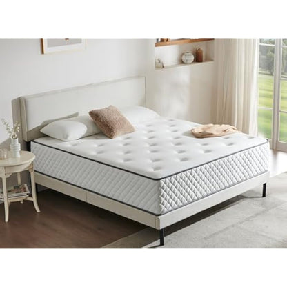 Sleremind Small Double Mattress | 7-Zone Hybrid Pocket Spring Medium-Firm Bed Mattress | Pressure Relief Technology & Cooling Gel Memory Foam(120×190×25cm)