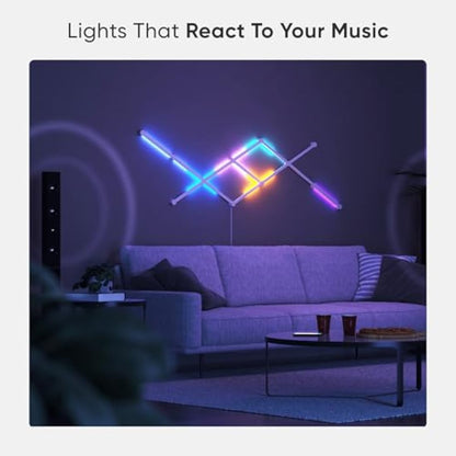 Nanoleaf Lines 60 Degrees Starter Kit, 9 Smart Light Bars LED RGBW - Backlit Modular Wi-Fi Colour Changing Wall Lights, Music & Screen Sync, Works with Alexa Google Assistant Apple Homekit, Room Decor