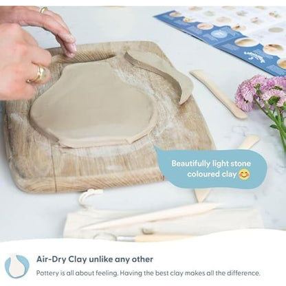 Sculpd Candle Making & Pottery Kit - Complete 2 Person Art Set: Includes Air Dry Clay, Soy Wax, Fragrance & Tools - DIY Arts Crafts Gift for Adults Candles Crafting (Peony Rose)
