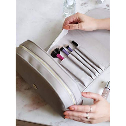 Stackers Taupe Wrap Around Make Up Bag