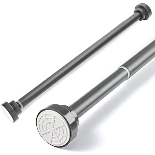 Stainless Steel Extendable Shower Curtain Pole 105-175cm Tension Rods for Curtain Telescopic Curtain Poles No Drilling Adjustable Shower Curtain Rail for Kitchen Closet Bathroom Window, Dark Grey