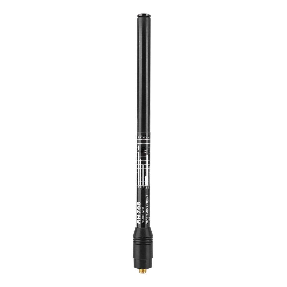 Bewinner Telescopic Antenna RH-795 2.15dBi Portable Radio Scanner 70-1000MHz Max.10W SMA-J HT/Scanner Telescopic Antenna Support TX RX, SMA-Female