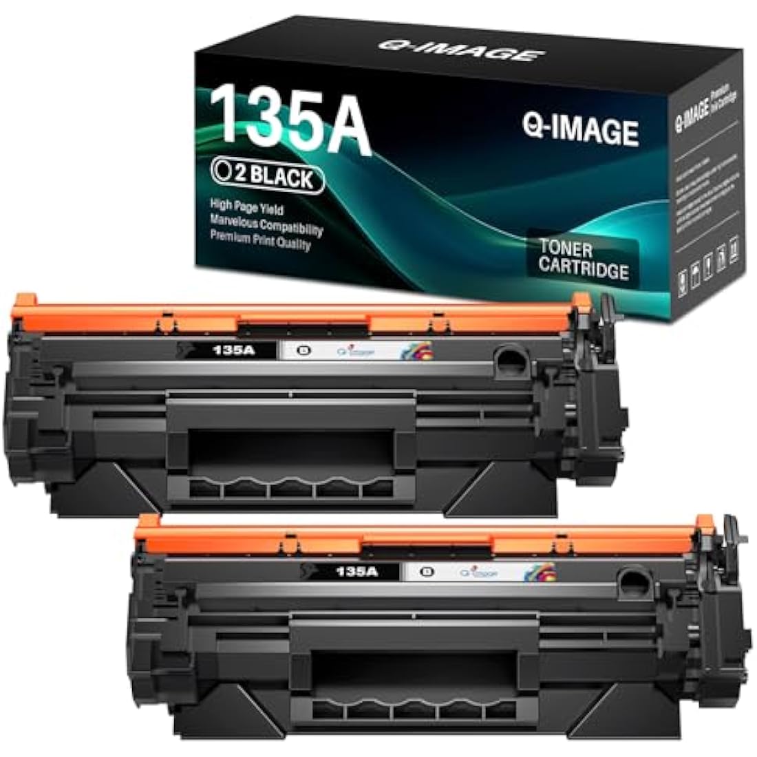 Q-image 135A W1350A Toner Cartridge Compatible with HP 135A W1350A 135X W1350X Replacement for HP laserjet M209 M209dw MFP M234 M234dw M234sdn M234dw (2 Black)