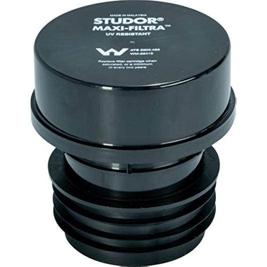Studor 20297 Maxi-Filtra Septic Tank Drain Vent Two-Way Active Carbon Filter, 3- or 4-Inch Connection