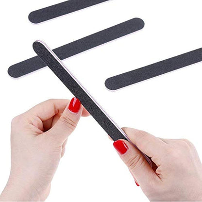 Lictin Pack of 16 Professional Nail Files Double Sided Emery Board (120/240 Grit)(Black)