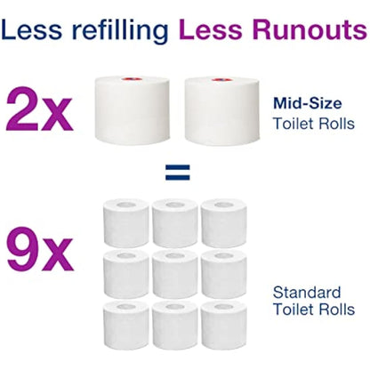Tork D8225 Advanced Compact Auto Shift Toilet Paper Roll, 100m, White, Pack of 27