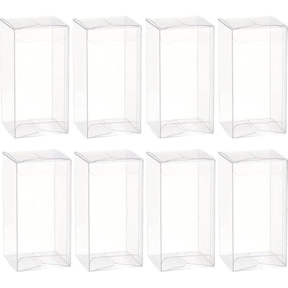 BENECREAT 20PCS Clear Wedding Favour Boxes 5x5x10cm Rectangle PVC Transparent Gift Boxes for Candy Chocolate Balloon, Birthday, Wedding, Party Favors
