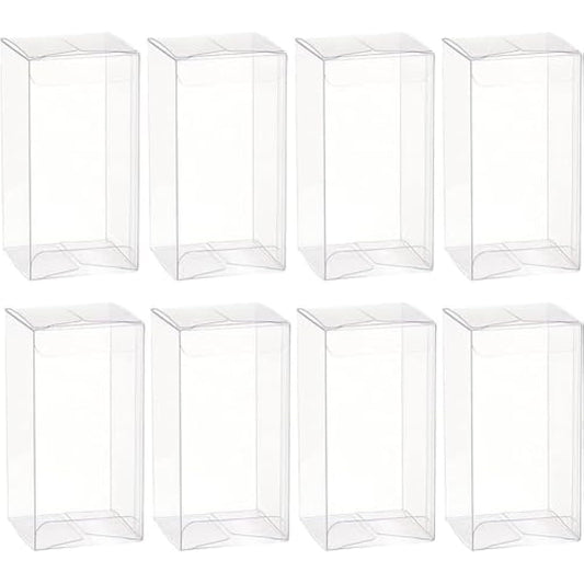BENECREAT 20PCS Clear Wedding Favour Boxes 5x5x10cm Rectangle PVC Transparent Gift Boxes for Candy Chocolate Balloon, Birthday, Wedding, Party Favors