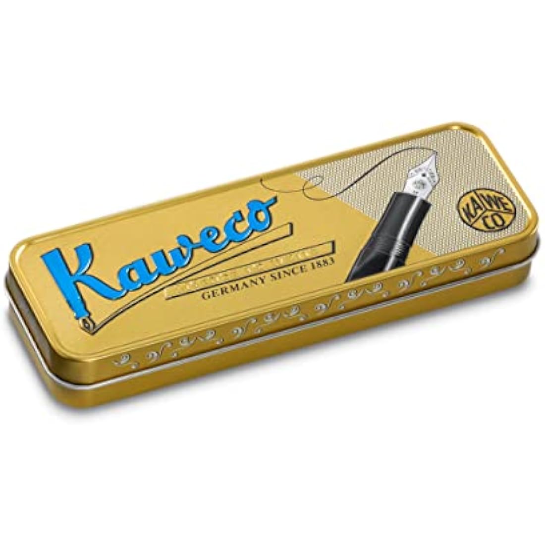 Kaweco SUPRA Fountain Pen Stainless Steel I Exclusive Fountain Pen for Ink Cartridges Including Retro Metal Box I Fountain Pen 16.5 cm I Nib: B (Broad)