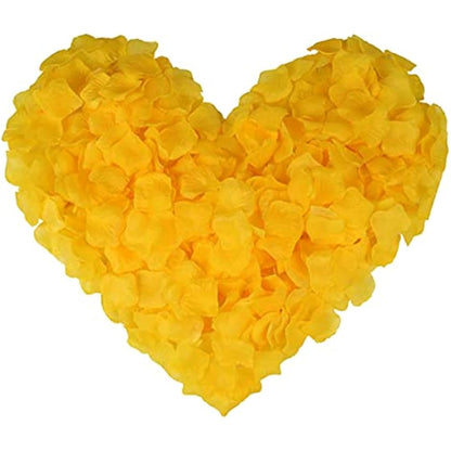 SamHeng 1000Pcs Rose Petals Artificial Silk Petals for Wedding Party Valentine's Day Romantic Decorations Confetti Table Fake Flowers Roses Petals Yellow