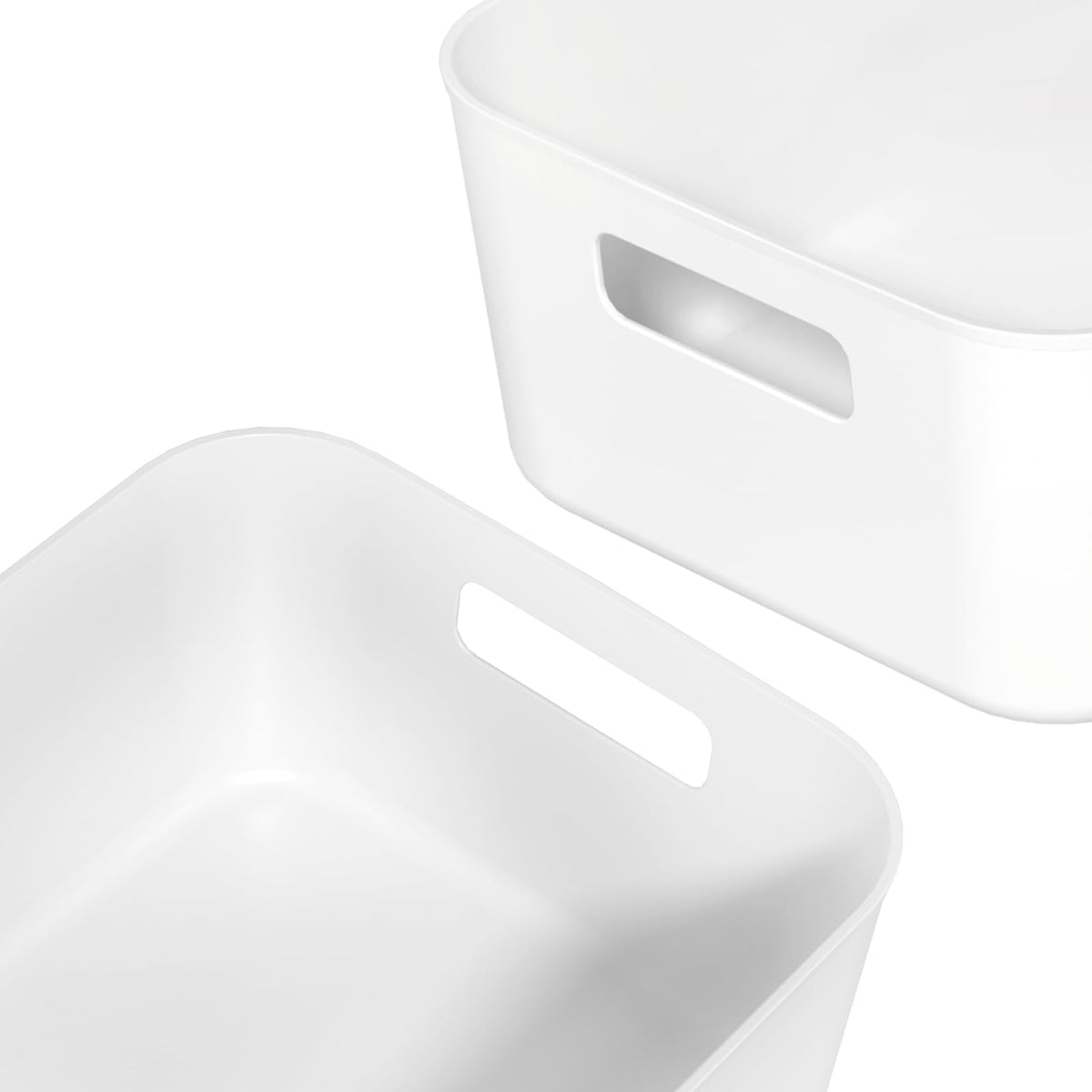 Asking 6-Pack Plastic Storage Baskets, Kitchen Cupboard Organiser Storage Box, White