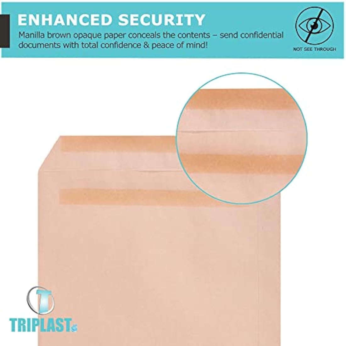 Triplast 100 x C4 Manilla Self Seal Security Envelopes (Size: 324x229mm) | Fully Opaque, Self Sealing & Printer Safe Mailing Paper Envelopes | Ideal for Everyday Home, Office & Commercial Use