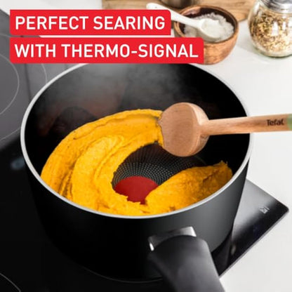 Titanium Essential 4pc Set: Frying Pans 20/28 cm, Saucepan 16 cm & Stewpot 24 cm with lid, Non-Stick Coating, Metal Safe, Compatible with All Hobs Except Induction, Everyday Use, B941S444