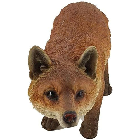 G&H Decor - Realistic Fox Woodland Polyresin Statue - Hand Painted Woodland Animals - Intricate Detail for Indoor or Outdoor Use - Weather Resistant Animal Lawn Garden Ornament - Fox Gifts (Sitting)