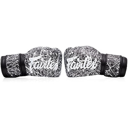 Fairtex Microfibre Boxing Gloves Muay Thai Boxing (BGV14PT - Black/White, 12 oz)