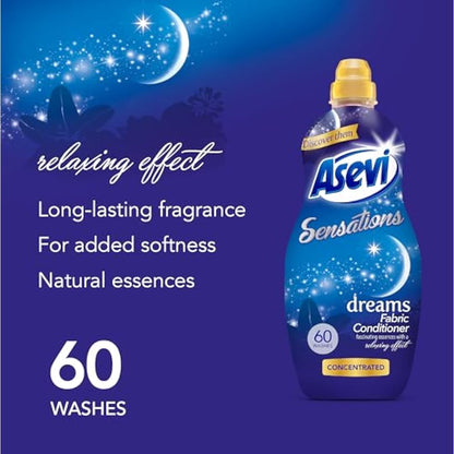 Asevi Sensations Fabric Conditioner, Laundry Conditioner, Liquid Fabric Conditioner, 1320ml, 60 Washes, Dreams