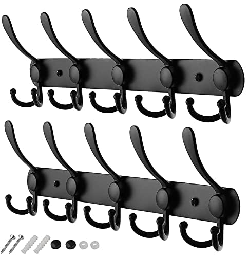 GlazieVault Coat Hooks for Wall - Stainless Steel Coat Racks (2 Pack) - Heavy Duty Coat Hook Wall Mounted