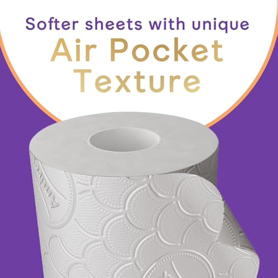 Andrex Ultimate Quilts Toilet Tissue 24 Rolls, Air Pocket Technology for Soft, Thick Sheets - 4 Quilted Toilet Rolls x 6 Packs, FSC Certified